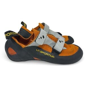 La Sportiva Jeckyl VS Rock Shoe Mens 44 10.5 Orange Black Climbing Suede Leather
